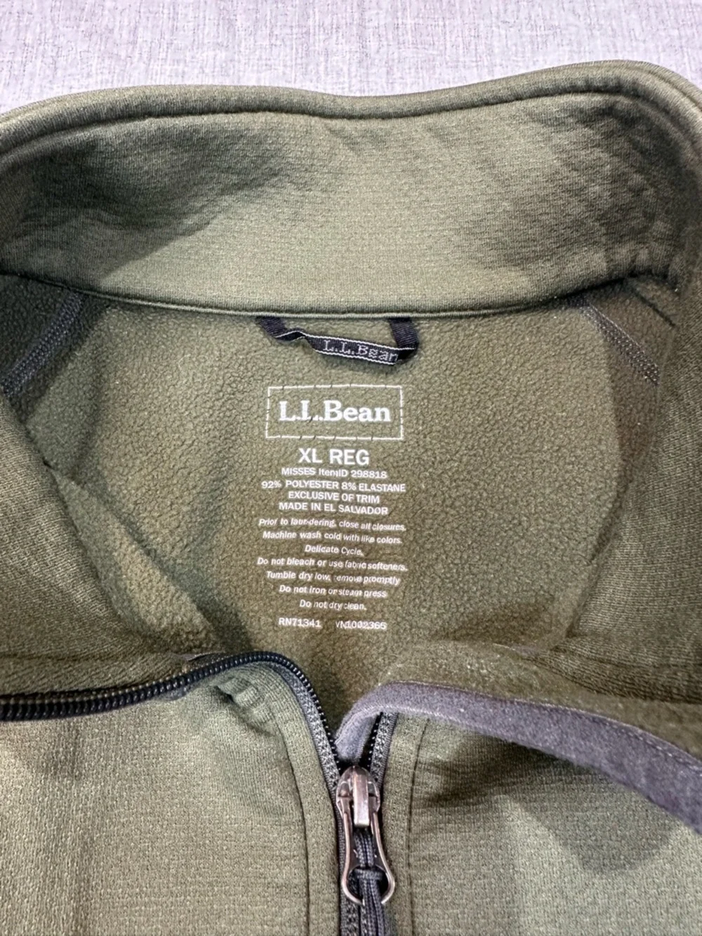 L.L. Bean Olive Zip-Up Active Vest - Picture 3 of 6